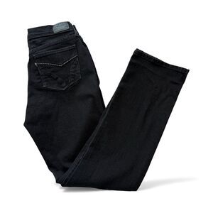 Levi’s 505 Straight Leg Mid-Rise Stretch Black Wash Denim Jeans Women Size 4M